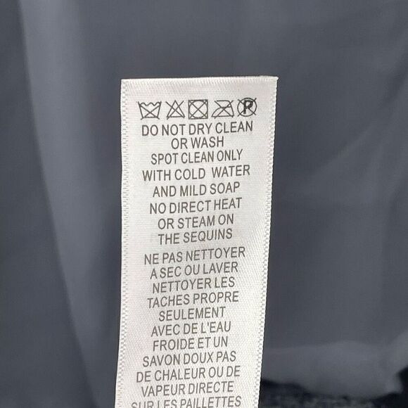 Aidan By Aidan Mattox Sleeveless Chiffon Blouson Sequin Mini Dress US 2 Gunmetal - Picture 8 of 8
